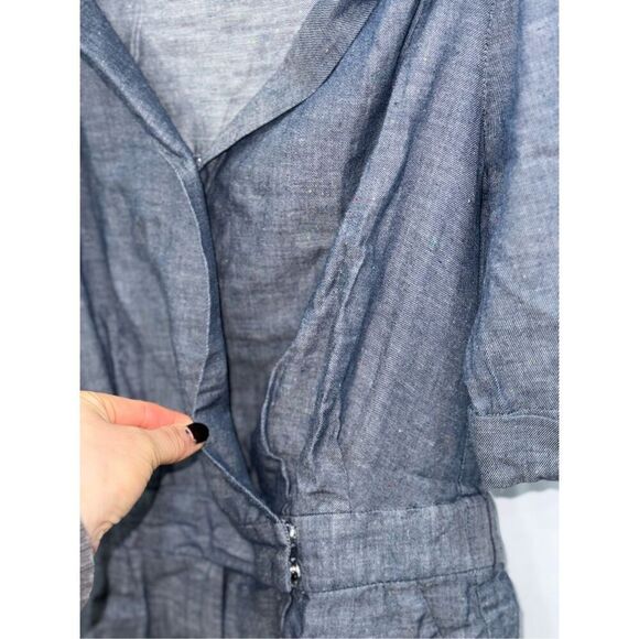 1.state denim look short sleeve v-neck romper | Sz XS - Picture 5 of 6